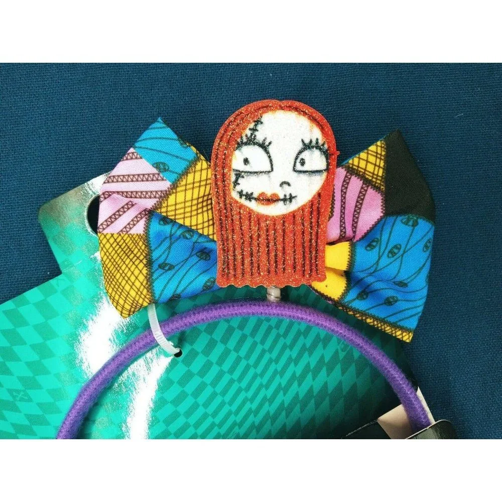 Disney The Nightmare Before Christmas Sally Headband New Bow Glitter Cosplay Tim - Picture 2 of 4